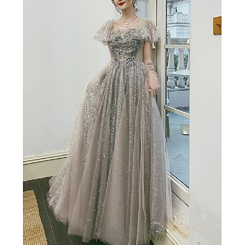 A-Line Sparkle Floral Engagement Prom Dress Scoop Neck Short Sleeve Floor Length Tulle with Pleats Appliques 2021
A-Line Sparkle Floral Engagement Prom Dress Scoop Neck Short Sleeve Floor Length Tulle with Pleats Appliques 2021