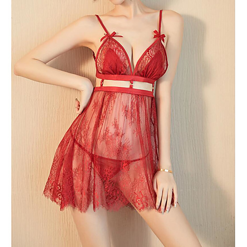 Women's Backless Mesh Lace Babydoll & Slips Suits Nightwear Jacquard Solid Colored White / Black / Red One-Size / Strap
Women's Backless Mesh Lace Babydoll & Slips Suits Nightwear Jacquard Solid Colored White / Black / Red One-Size / Strap