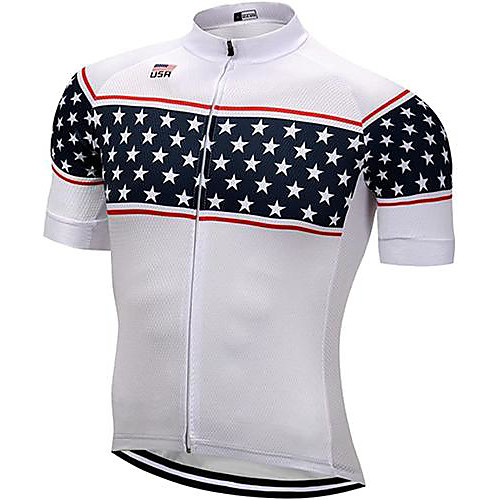 21Grams Men's Short Sleeve Cycling Jersey White Stars Bike Jersey Mountain Bike MTB Road Bike Cycling Breathable Quick Dry Sports Clothing Apparel / Athletic
21Grams Men's Short Sleeve Cycling Jersey White Stars Bike Jersey Mountain Bike MTB Road Bike Cycling Breathable Quick Dry Sports Clothing Apparel / Athletic