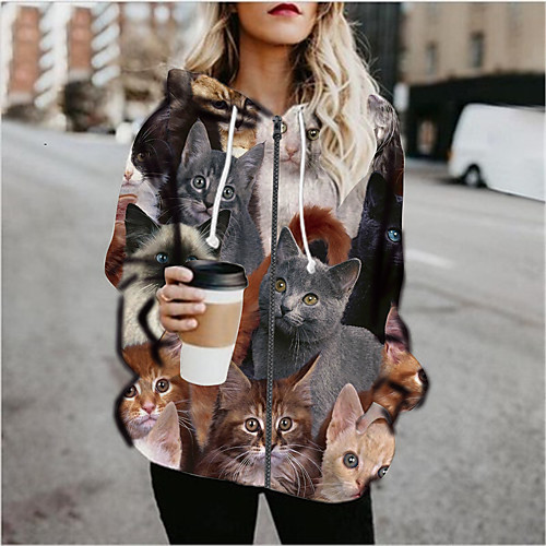Women's Print Print Fall & Winter Hoodied Jacket Regular Sports Long Sleeve Cotton Blend Coat Tops Rainbow
Women's Print Print Fall & Winter Hoodied Jacket Regular Sports Long Sleeve Cotton Blend Coat Tops Rainbow