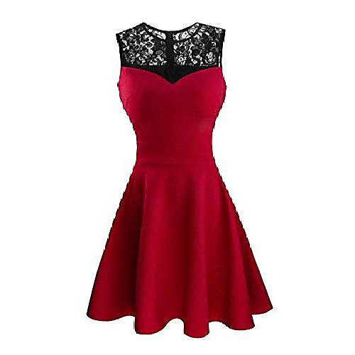 ladies sleeveless round neck pleat a-line party dress mini cocktail dress short festive dress (xs, red with black lace)
ladies sleeveless round neck pleat a-line party dress mini cocktail dress short festive dress (xs, red with black lace)