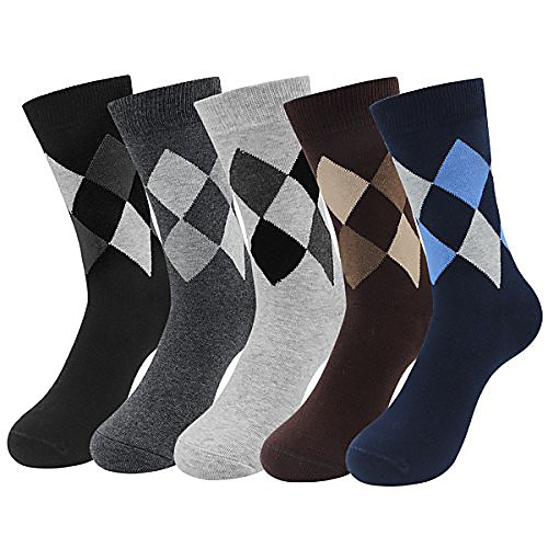 5 pairs men dress socks cotton argyle assorted colors socks for business casual - black -
5 pairs men dress socks cotton argyle assorted colors socks for business casual - black -