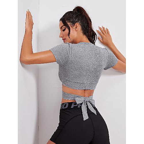 Women's Short Sleeve Running Shirt Cropped Tee Tshirt Top Athletic Athleisure Summer Spandex Breathable Soft Sweat Out Yoga Gym Workout Running Training Exercise Sportswear Solid Colored Dark Grey
Women's Short Sleeve Running Shirt Cropped Tee Tshirt Top Athletic Athleisure Summer Spandex Breathable Soft Sweat Out Yoga Gym Workout Running Training Exercise Sportswear Solid Colored Dark Grey