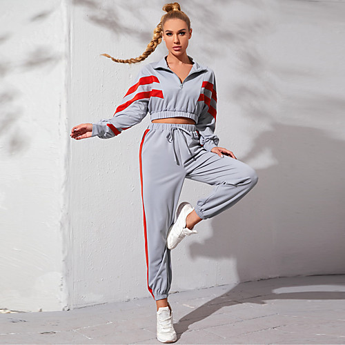 Women's 2 Piece Full Zip Tracksuit Sweatsuit Street Casual 2pcs Winter Long Sleeve High Waist Spandex Quick Dry Breathable Soft Running Active Training Jogging Exercise Sportswear Stripes Track pants
Women's 2 Piece Full Zip Tracksuit Sweatsuit Street Casual 2pcs Winter Long Sleeve High Waist Spandex Quick Dry Breathable Soft Running Active Training Jogging Exercise Sportswear Stripes Track pants