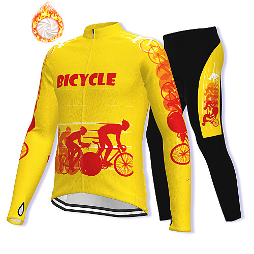 21Grams Men's Long Sleeve Cycling Jacket with Pants Winter Fleece Spandex Black / Yellow Bike Fleece Lining Warm Sports Graphic Mountain Bike MTB Road Bike Cycling Clothing Apparel / Stretchy
21Grams Men's Long Sleeve Cycling Jacket with Pants Winter Fleece Spandex Black / Yellow Bike Fleece Lining Warm Sports Graphic Mountain Bike MTB Road Bike Cycling Clothing Apparel / Stretchy