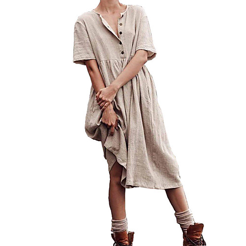 Women's Swing Dress Knee Length Dress Blue Yellow Khaki Green Short Sleeve Solid Color Ruched Patchwork Summer Shirt Collar Casual 2021 S M L XL XXL 3XL 4XL / Plus Size
Women's Swing Dress Knee Length Dress Blue Yellow Khaki Green Short Sleeve Solid Color Ruched Patchwork Summer Shirt Collar Casual 2021 S M L XL XXL 3XL 4XL / Plus Size