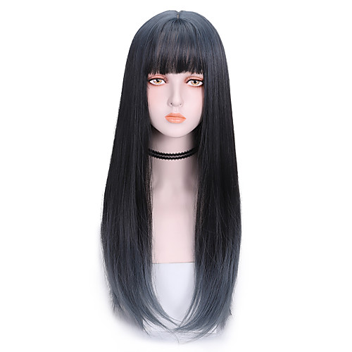 Synthetic Wig Straight With Bangs Wig Long Brown Synthetic Hair 22 inch Women's Fashionable Design Soft Color Gradient Blue
Synthetic Wig Straight With Bangs Wig Long Brown Synthetic Hair 22 inch Women's Fashionable Design Soft Color Gradient Blue