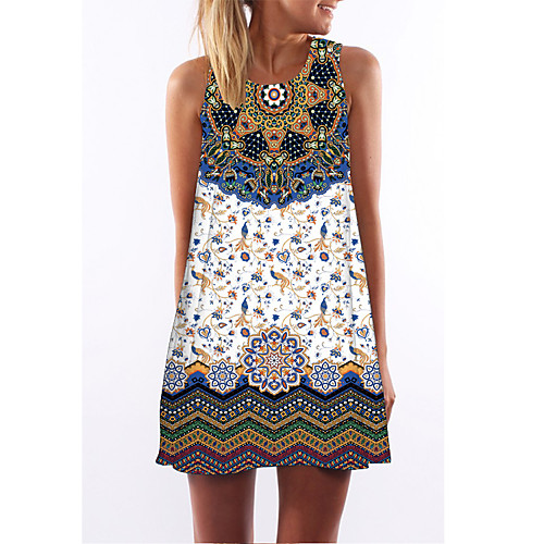 Women's Strap Dress Short Mini Dress White Sleeveless Print Print Summer Round Neck Casual 2021 S M L XL XXL / Plus Size
Women's Strap Dress Short Mini Dress White Sleeveless Print Print Summer Round Neck Casual 2021 S M L XL XXL / Plus Size