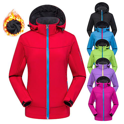 Women's Hoodie Jacket Hiking Softshell Jacket Hiking Jacket Winter Outdoor Solid Color Waterproof Windproof Fleece Lining Breathable Jacket Top Softshell Hunting Fishing Climbing Violet Black Red
Women's Hoodie Jacket Hiking Softshell Jacket Hiking Jacket Winter Outdoor Solid Color Waterproof Windproof Fleece Lining Breathable Jacket Top Softshell Hunting Fishing Climbing Violet Black Red