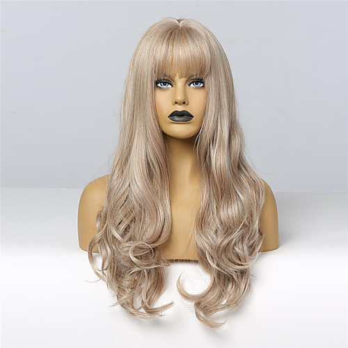 Synthetic Wig Wavy Body Wave Neat Bang Wig Long Light Brown Synthetic Hair 24 inch Women's Fashionable Design Cosplay New Arrival Light Brown
Synthetic Wig Wavy Body Wave Neat Bang Wig Long Light Brown Synthetic Hair 24 inch Women's Fashionable Design Cosplay New Arrival Light Brown