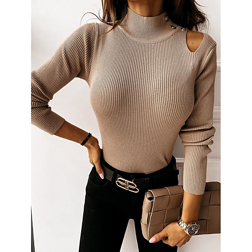 Women's Hollow Knitted Solid Color Pullover Long Sleeve Sweater Cardigans Turtleneck Spring Fall White Black Red
Women's Hollow Knitted Solid Color Pullover Long Sleeve Sweater Cardigans Turtleneck Spring Fall White Black Red