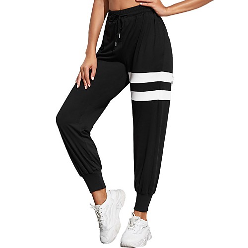 Women's Sportswear Chino Quick Dry Sport Leisure Sports Jogger Sweatpants Pants Striped Ankle-Length Drawstring Pocket Print Black
Women's Sportswear Chino Quick Dry Sport Leisure Sports Jogger Sweatpants Pants Striped Ankle-Length Drawstring Pocket Print Black