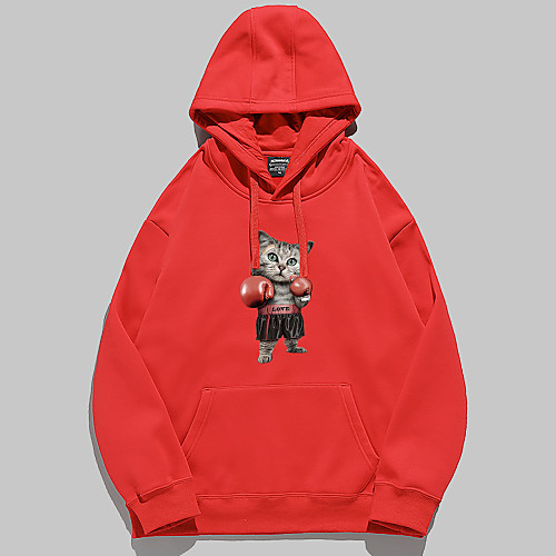 Women's Pullover Hoodie Sweatshirt Cat Graphic 3D Front Pocket Daily 3D Print Basic Casual Hoodies Sweatshirts White Black Red / Fleece Lining
Women's Pullover Hoodie Sweatshirt Cat Graphic 3D Front Pocket Daily 3D Print Basic Casual Hoodies Sweatshirts White Black Red / Fleece Lining