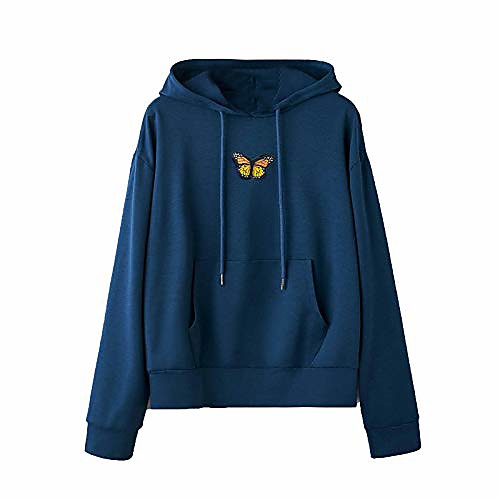 women butterfly embroidered pullover hoodies casual long sleeve hooded sweatshirts sweaters tops with pocket dark blue
women butterfly embroidered pullover hoodies casual long sleeve hooded sweatshirts sweaters tops with pocket dark blue