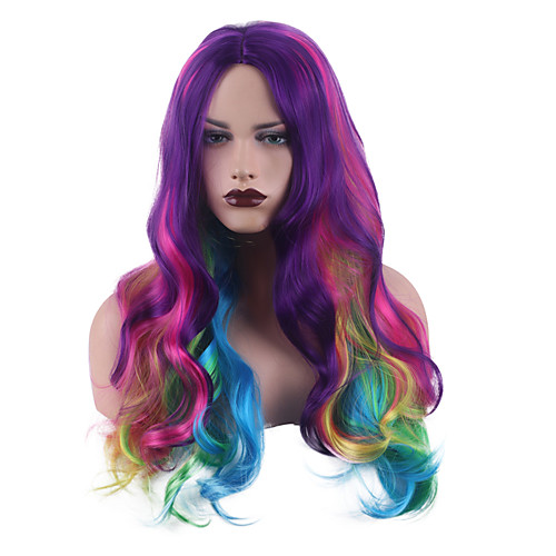Synthetic Wig Body Wave Bouncy Curl Middle Part Wig Long Rainbow Synthetic Hair Women's Soft Party Coloring Mixed Color
Synthetic Wig Body Wave Bouncy Curl Middle Part Wig Long Rainbow Synthetic Hair Women's Soft Party Coloring Mixed Color
