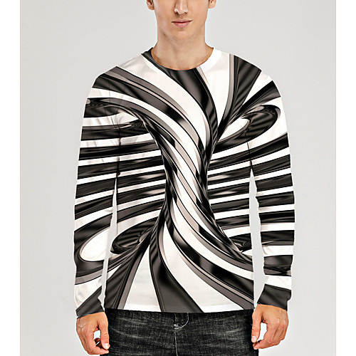 Men's T shirt 3D Print Graphic Optical Illusion 3D Print Long Sleeve Daily Tops Casual Black / White
Men's T shirt 3D Print Graphic Optical Illusion 3D Print Long Sleeve Daily Tops Casual Black / White