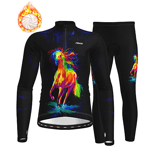 21Grams Men's Long Sleeve Cycling Jersey with Tights Winter Fleece Black Animal Bike Thermal Warm Fleece Lining Breathable Warm Quick Dry Sports Horse Mountain Bike MTB Road Bike Cycling Clothing
21Grams Men's Long Sleeve Cycling Jersey with Tights Winter Fleece Black Animal Bike Thermal Warm Fleece Lining Breathable Warm Quick Dry Sports Horse Mountain Bike MTB Road Bike Cycling Clothing