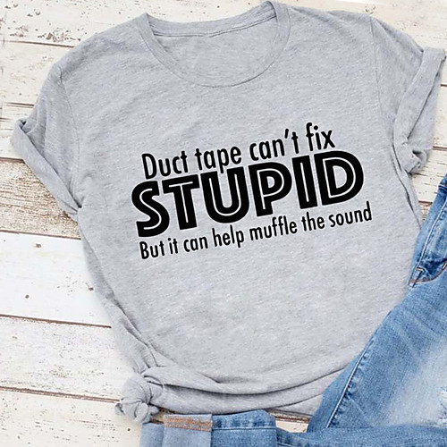 Women's T shirt Text Letter Print Round Neck Tops 100% Cotton Basic Basic Top White Black Purple
Women's T shirt Text Letter Print Round Neck Tops 100% Cotton Basic Basic Top White Black Purple