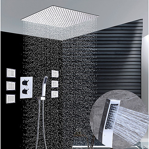 Shower Set with 6 Side Spray Wall Mounted Contemporary Rain Shower Chrome Brass Bath Shower Mixer Taps with Cold and Hot Switch/Ceramic Valve
Shower Set with 6 Side Spray Wall Mounted Contemporary Rain Shower Chrome Brass Bath Shower Mixer Taps with Cold and Hot Switch/Ceramic Valve
