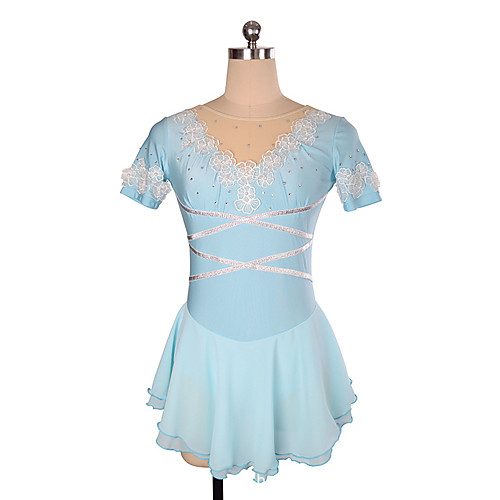Figure Skating Dress Women's Girls' Ice Skating Dress Sky Blue Flower Spandex High Elasticity Training Competition Skating Wear Crystal / Rhinestone Short Sleeve Ice Skating Figure Skating / Kids
Figure Skating Dress Women's Girls' Ice Skating Dress Sky Blue Flower Spandex High Elasticity Training Competition Skating Wear Crystal / Rhinestone Short Sleeve Ice Skating Figure Skating / Kids