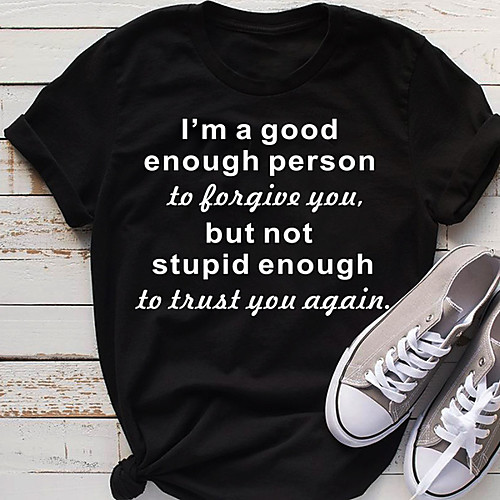 Women's T shirt Text Letter Print Round Neck Tops 100% Cotton Basic Basic Top White Black Purple
Women's T shirt Text Letter Print Round Neck Tops 100% Cotton Basic Basic Top White Black Purple