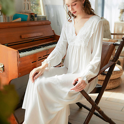 Lady Retro Vintage Vacation Dress Nightgown Sleepwear Pajamas Nightwear Women's Cotton Costume White / Blushing Pink / LightBlue Vintage Cosplay Party Long Sleeve
Lady Retro Vintage Vacation Dress Nightgown Sleepwear Pajamas Nightwear Women's Cotton Costume White / Blushing Pink / LightBlue Vintage Cosplay Party Long Sleeve
