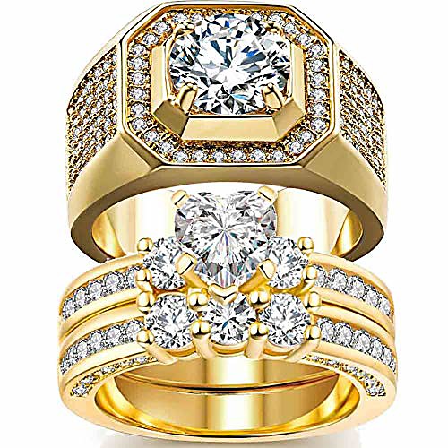 2 rings his and hers couple rings bridal sets yellow gold filled heart cz womens wedding ring sets man wedding bands
2 rings his and hers couple rings bridal sets yellow gold filled heart cz womens wedding ring sets man wedding bands