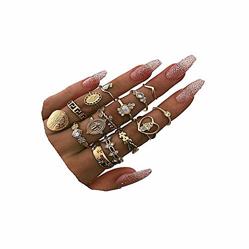15 pieces stackable knuckle rings gold ring set,boho vintage crystal stacking midi finger rings for women teen girls
15 pieces stackable knuckle rings gold ring set,boho vintage crystal stacking midi finger rings for women teen girls