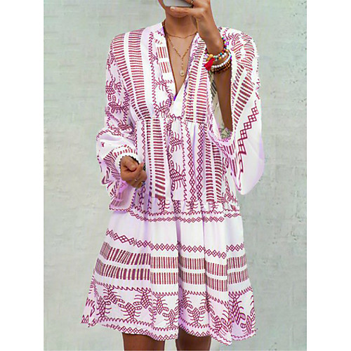 Women's Swing Dress Knee Length Dress Black Red Green Long Sleeve Print Patchwork Print Summer V Neck Casual Mumu vacation dresses Flare Cuff Sleeve 2021 S M L XL XXL
Women's Swing Dress Knee Length Dress Black Red Green Long Sleeve Print Patchwork Print Summer V Neck Casual Mumu vacation dresses Flare Cuff Sleeve 2021 S M L XL XXL