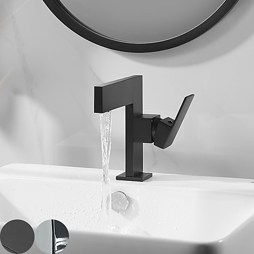Single Handle Bathroom Faucet, Mattle Black/Sliver 1 - Hole Waterfall Brass Bathroom Sink Faucet with Drain
Single Handle Bathroom Faucet, Mattle Black/Sliver 1 - Hole Waterfall Brass Bathroom Sink Faucet with Drain