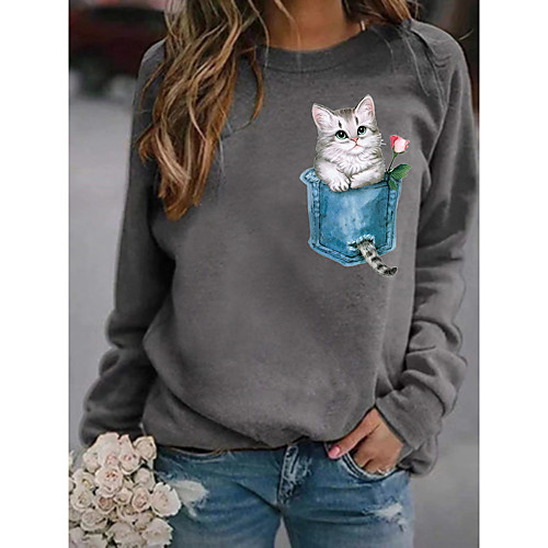 Women's Pullover Sweatshirt Cat Graphic 3D Print Daily 3D Print Basic Casual Hoodies Sweatshirts White Black Blushing Pink
Women's Pullover Sweatshirt Cat Graphic 3D Print Daily 3D Print Basic Casual Hoodies Sweatshirts White Black Blushing Pink