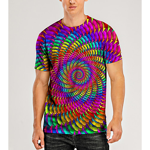 Men's T shirt 3D Print Graphic Optical Illusion 3D Print Short Sleeve Daily Tops Rainbow
Men's T shirt 3D Print Graphic Optical Illusion 3D Print Short Sleeve Daily Tops Rainbow