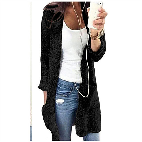 Women's Stylish Solid Color Cardigan Cotton Long Sleeve Sweater Cardigans Crew Neck Fall Black Gray
Women's Stylish Solid Color Cardigan Cotton Long Sleeve Sweater Cardigans Crew Neck Fall Black Gray