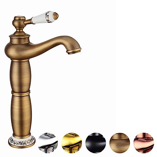 Bathroom Sink Faucet - Widespread Antique Copper / Gold / Electroplated Centerset Single Handle Four HolesBath Taps
Bathroom Sink Faucet - Widespread Antique Copper / Gold / Electroplated Centerset Single Handle Four HolesBath Taps