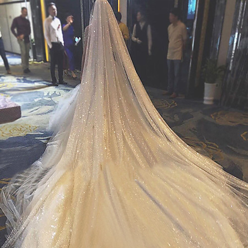 Two-tier Personalized Wedding Veil Chapel Veils with Sparkling Glitter 157.48 in (400cm) Tulle
Two-tier Personalized Wedding Veil Chapel Veils with Sparkling Glitter 157.48 in (400cm) Tulle