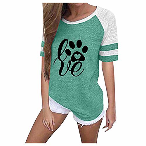 women's color black shirts for women short sleeve tops casual summer crewneck t-shirt blouse dog paw love print tees
women's color black shirts for women short sleeve tops casual summer crewneck t-shirt blouse dog paw love print tees