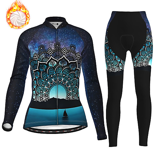 21Grams Women's Long Sleeve Cycling Jersey with Tights Winter Fleece Dark Navy Bike Thermal Warm Fleece Lining Breathable Warm Quick Dry Sports Printed Mountain Bike MTB Road Bike Cycling Clothing
21Grams Women's Long Sleeve Cycling Jersey with Tights Winter Fleece Dark Navy Bike Thermal Warm Fleece Lining Breathable Warm Quick Dry Sports Printed Mountain Bike MTB Road Bike Cycling Clothing