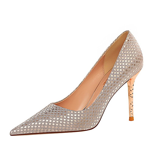 Women's Heels Stiletto Heel Pointed Toe Sexy Party & Evening PU Sequin Solid Colored Light Grey Champagne Gold
Women's Heels Stiletto Heel Pointed Toe Sexy Party & Evening PU Sequin Solid Colored Light Grey Champagne Gold