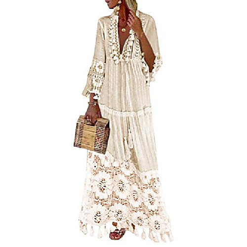 Women's Swing Dress Maxi long Dress Light Pink Blue Yellow Beige 3/4 Length Sleeve Solid Color Spring & Summer V Neck Boho 2021 S M L XL XXL XXXL 4XL
Women's Swing Dress Maxi long Dress Light Pink Blue Yellow Beige 3/4 Length Sleeve Solid Color Spring & Summer V Neck Boho 2021 S M L XL XXL XXXL 4XL