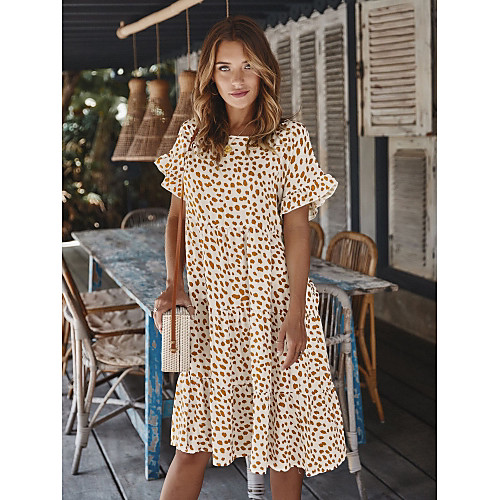 Women's Shift Dress Knee Length Dress White Black Blue Yellow Orange Green Short Sleeve Polka Dot Print Summer Round Neck Casual 2021 S M L XL XXL
Women's Shift Dress Knee Length Dress White Black Blue Yellow Orange Green Short Sleeve Polka Dot Print Summer Round Neck Casual 2021 S M L XL XXL