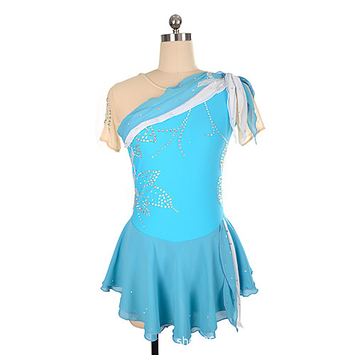 Figure Skating Dress Women's Girls' Ice Skating Dress Blue Patchwork Asymmetric Hem Spandex High Elasticity Training Competition Skating Wear Crystal / Rhinestone Short Sleeve Ice Skating Figure
Figure Skating Dress Women's Girls' Ice Skating Dress Blue Patchwork Asymmetric Hem Spandex High Elasticity Training Competition Skating Wear Crystal / Rhinestone Short Sleeve Ice Skating Figure