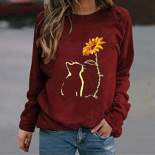 Women's Pullover Sweatshirt Cat Graphic Geometric Daily Sports Casual Hoodies Sweatshirts Black Blue Red
Women's Pullover Sweatshirt Cat Graphic Geometric Daily Sports Casual Hoodies Sweatshirts Black Blue Red
