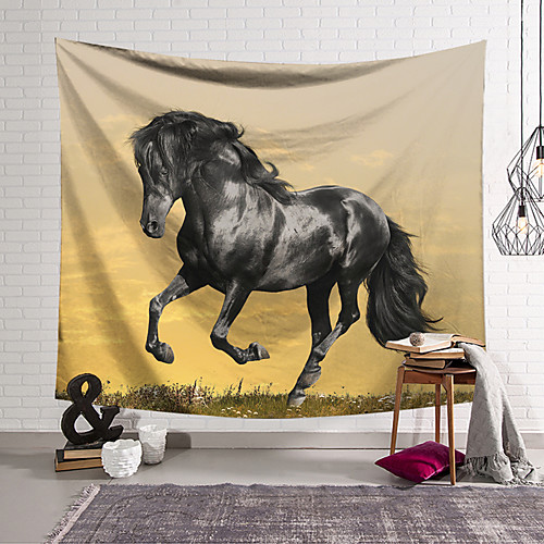 

Wall Tapestry Art Decor Blanket Curtain Hanging Home Bedroom Living Room Decoration Horse Galloping Pattern