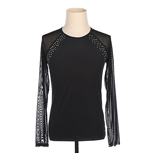 Figure Skating Top Men's Boys' Ice Skating Top Black High Elasticity Training Competition Skating Wear Crystal / Rhinestone Long Sleeve Ice Skating Figure Skating / Kids
Figure Skating Top Men's Boys' Ice Skating Top Black High Elasticity Training Competition Skating Wear Crystal / Rhinestone Long Sleeve Ice Skating Figure Skating / Kids