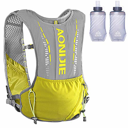 hydration pack backpack 5l trail running vest marathon race hydration vest running backpack pack rucksack for men women (yellow - with 2 soft water bottles)
hydration pack backpack 5l trail running vest marathon race hydration vest running backpack pack rucksack for men women (yellow - with 2 soft water bottles)