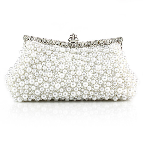 Women's Girls' Bags Synthetic Evening Bag Beading Solid Color Wedding Party Chain Bag White Black
Women's Girls' Bags Synthetic Evening Bag Beading Solid Color Wedding Party Chain Bag White Black