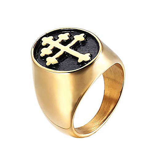 24k gold plated lorraine cross knights templar crusader crowe pattern stainless steel ring for men,hip hop rock punk jewelry gift (gold, 9)
24k gold plated lorraine cross knights templar crusader crowe pattern stainless steel ring for men,hip hop rock punk jewelry gift (gold, 9)