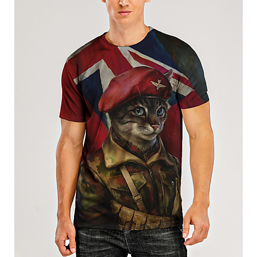 Men's T shirt 3D Print Graphic 3D Animal Print Short Sleeve Daily Tops Red-Navy
Men's T shirt 3D Print Graphic 3D Animal Print Short Sleeve Daily Tops Red-Navy