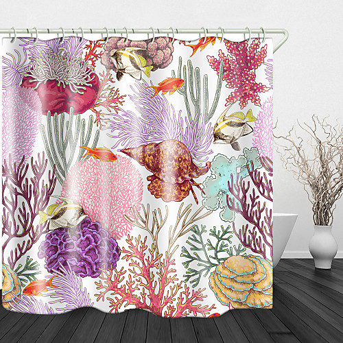 Marine Seaweed Conch Print Waterproof Fabric Shower Curtain For Bathroom Home Decor Covered Bathtub Curtains Liner Includes With Hooks
Marine Seaweed Conch Print Waterproof Fabric Shower Curtain For Bathroom Home Decor Covered Bathtub Curtains Liner Includes With Hooks