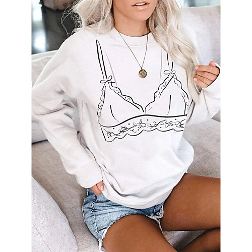 Women's Pullover Sweatshirt Graphic Print Daily Other Prints Basic Casual Hoodies Sweatshirts White Black
Women's Pullover Sweatshirt Graphic Print Daily Other Prints Basic Casual Hoodies Sweatshirts White Black